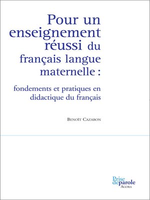 cover image of Pour un enseignement réussi du français langue maternelle